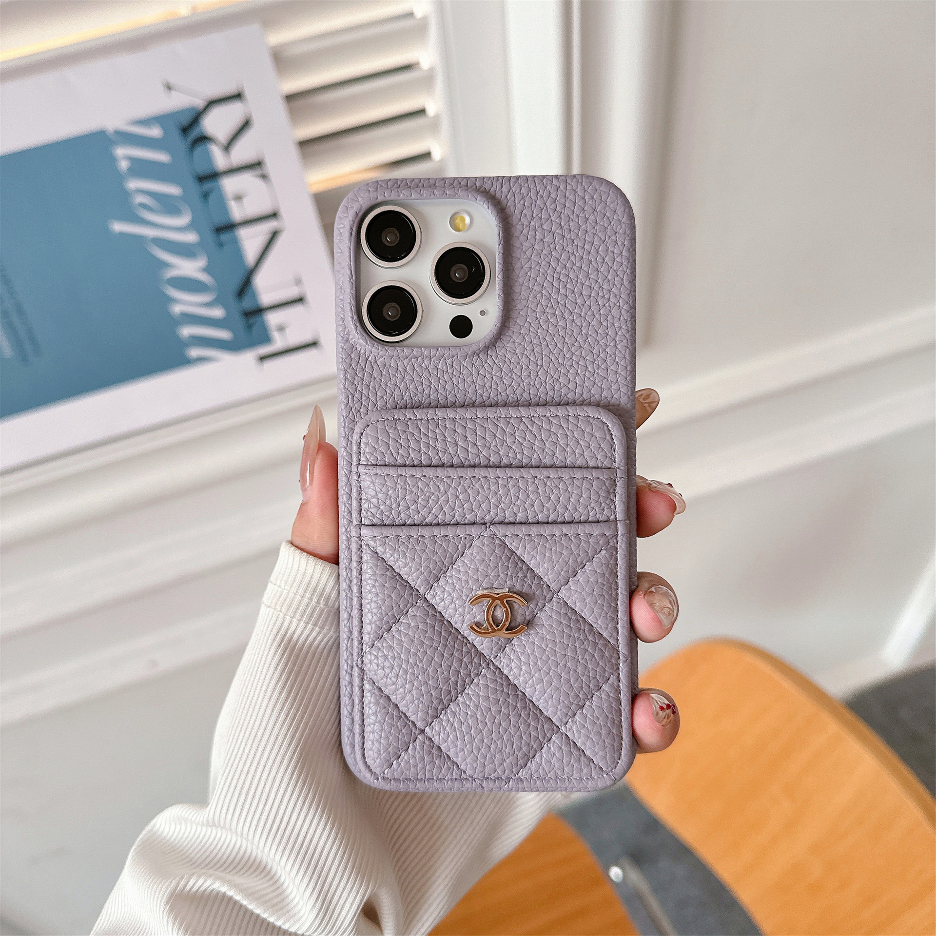 Luxury Leather CC iPhone Wallet Case