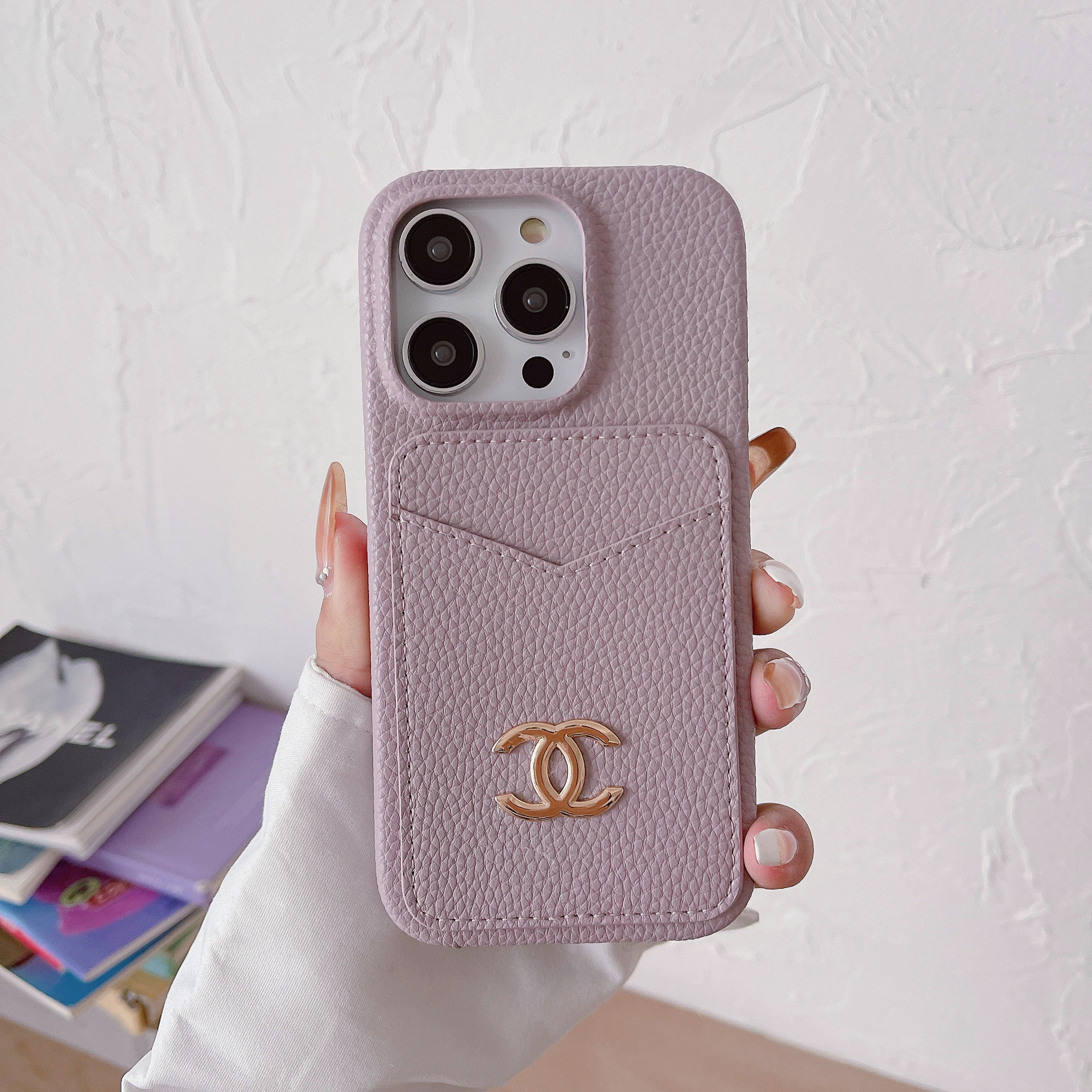 Luxury Leather CC iPhone Wallet Case