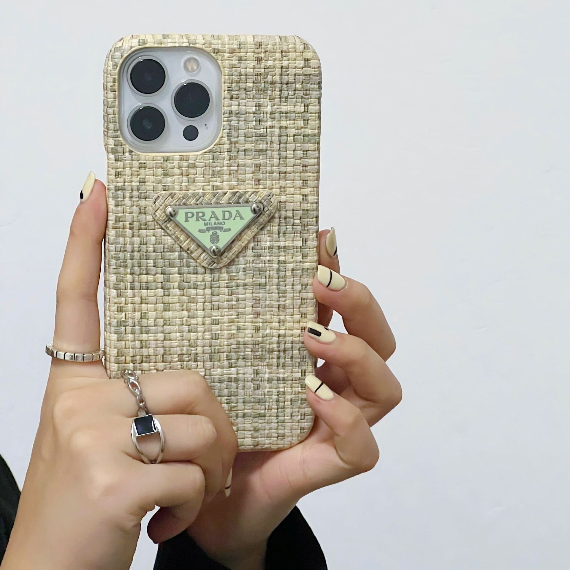 Woven Metal Triangle Label PR iPhone Case