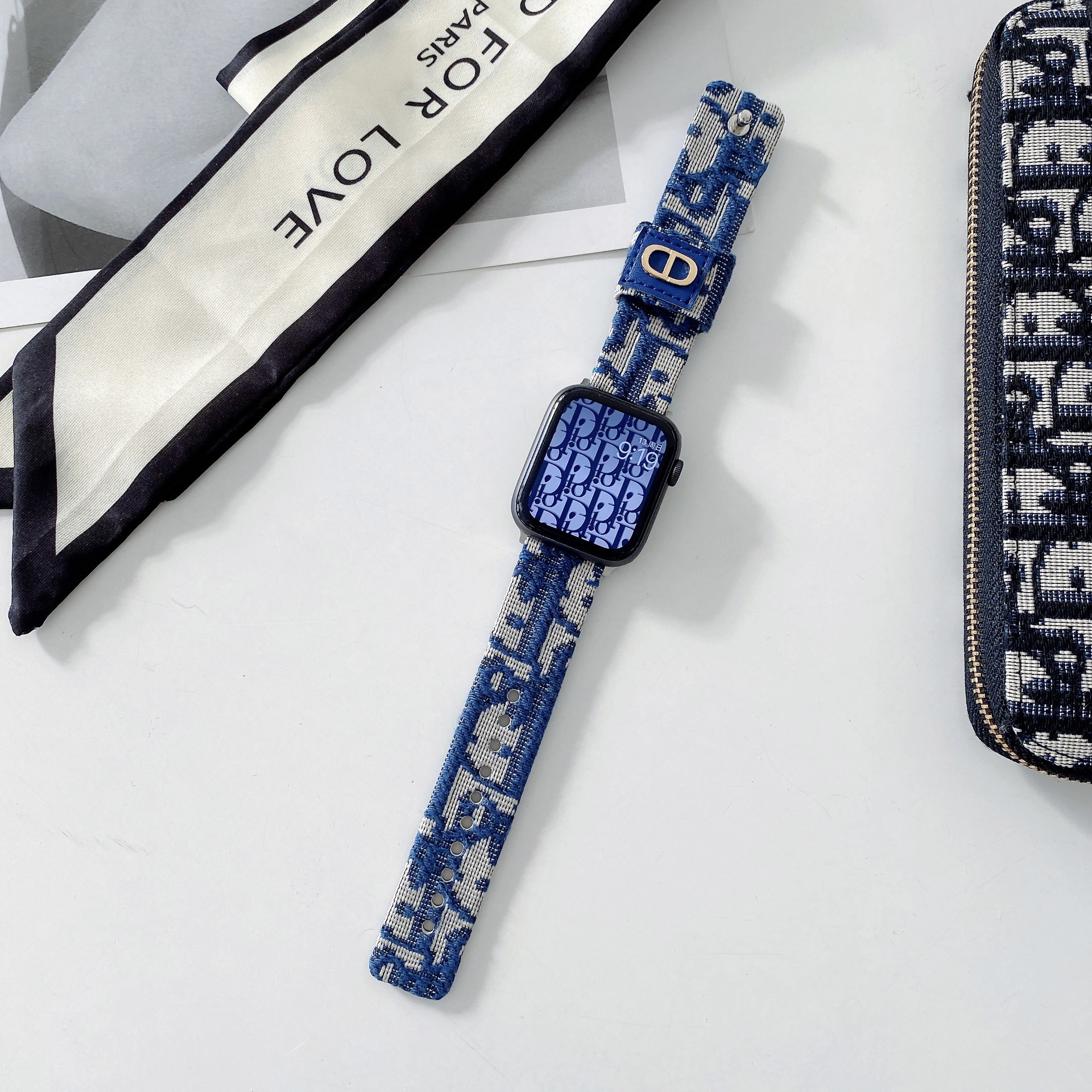 Vintage canvas CD Apple Watch Bands