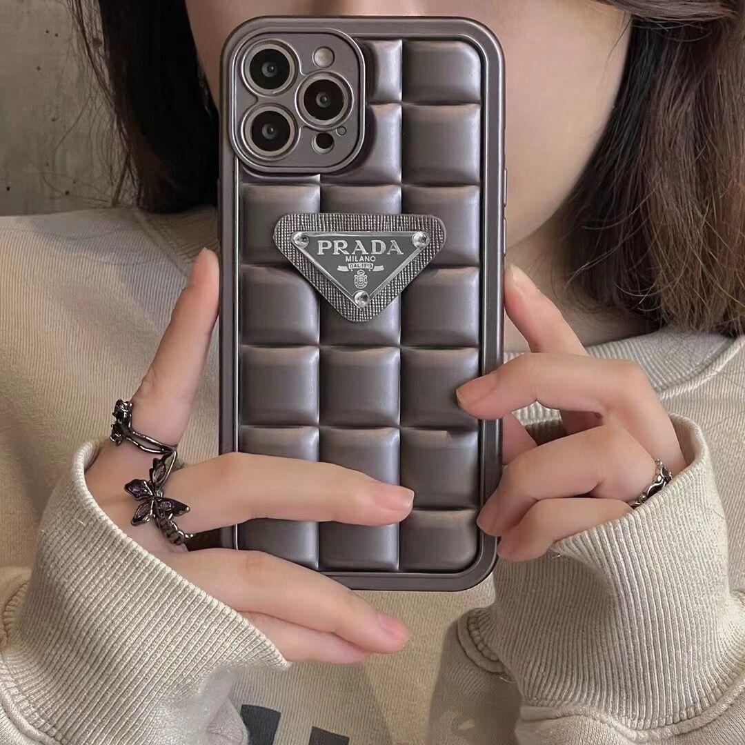 Checkered Metal Triangle Label PR iPhone Case