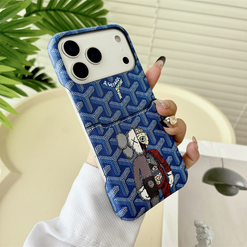 Goyard Leather iPhone Wallet Case