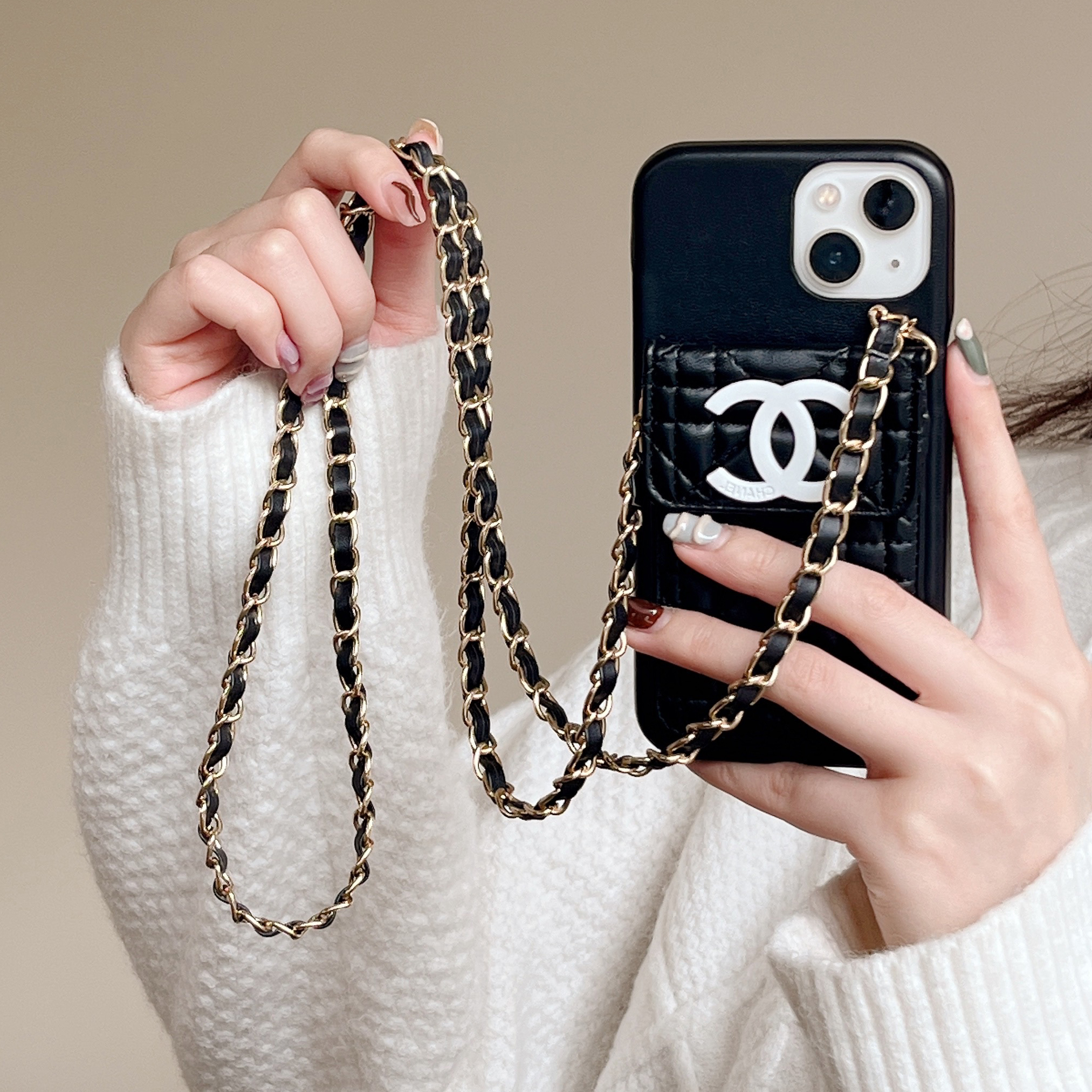 [Copy]Leather iPhone Wallet Case With Crossbody Strap Magnetic Flip Cover