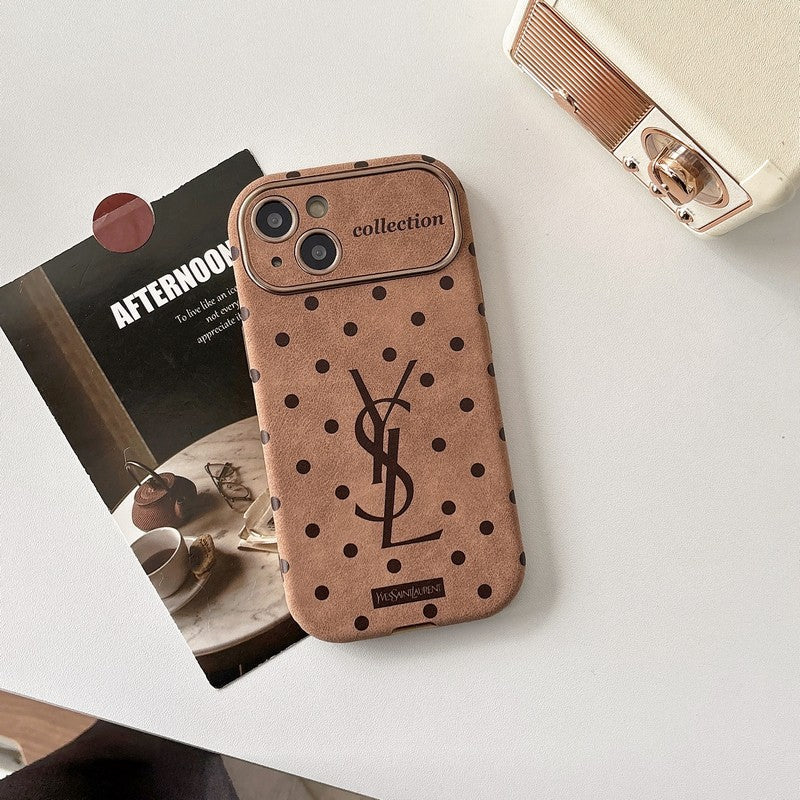 YSL Velvet Vintage Leather iPhone Case