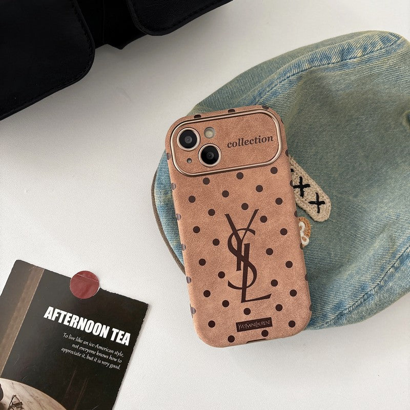 YSL Velvet Vintage Leather iPhone Case