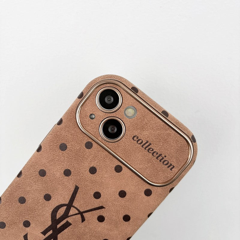 YSL Velvet Vintage Leather iPhone Case