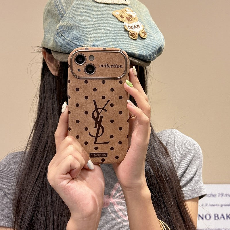 YSL Velvet Vintage Leather iPhone Case