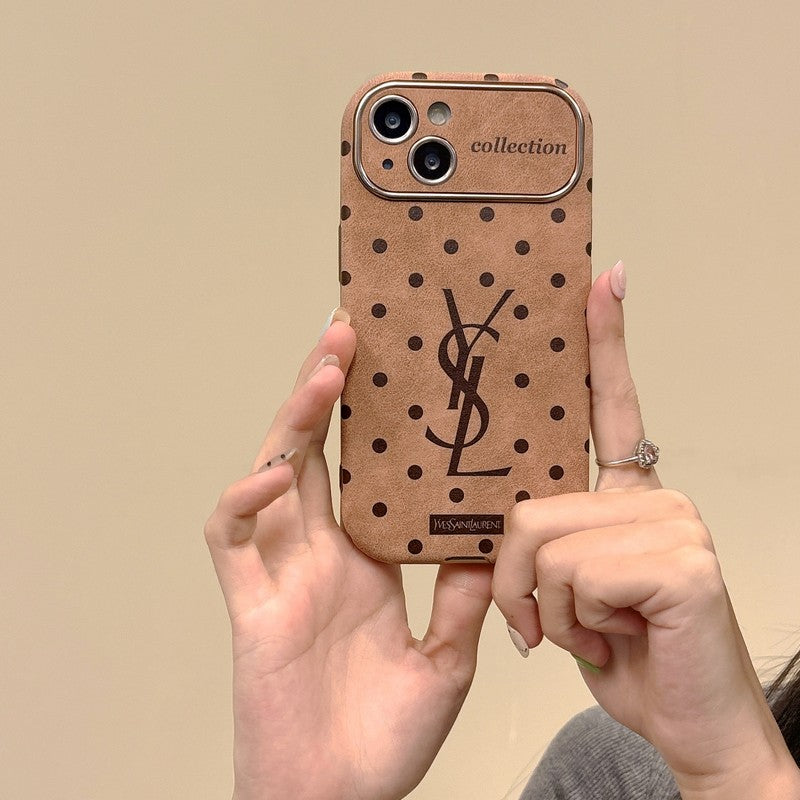 YSL Velvet Vintage Leather iPhone Case