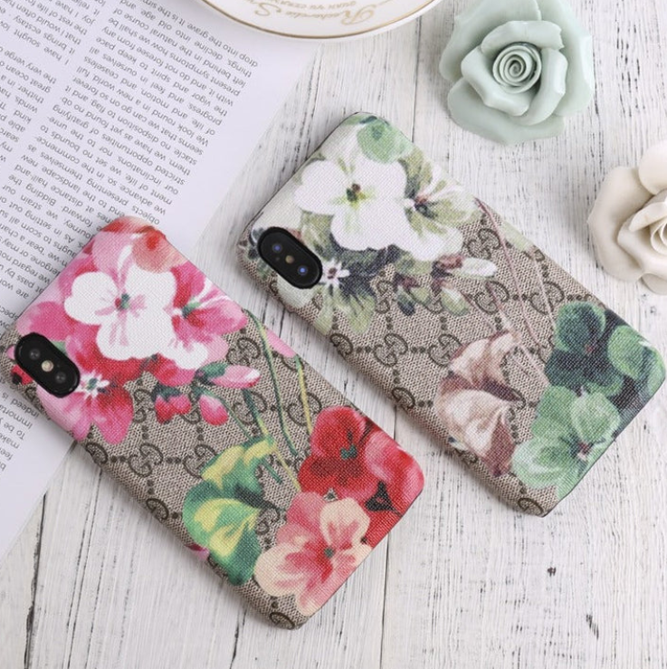Gucci Flowers Leather iPhone Case
