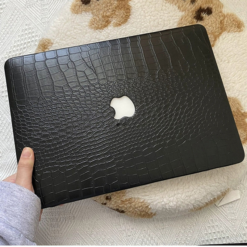 Faux Big Crocodile Black MacBook Case-BELKCASE