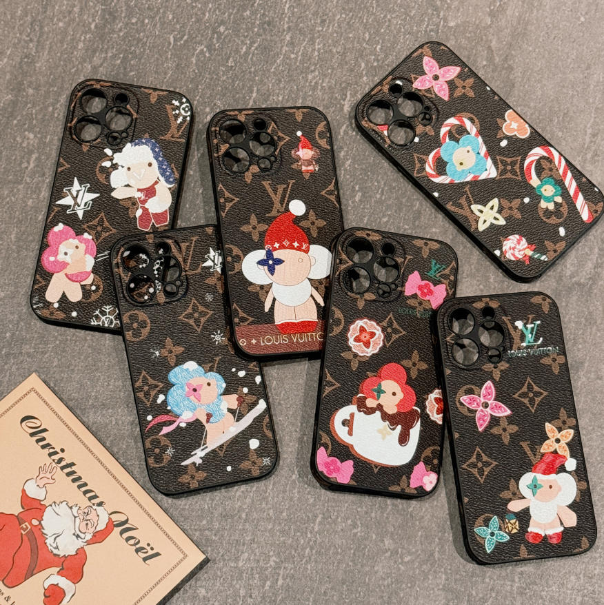 Louis Vuitton Leather iPhone Case Cartoon Christmas Monogram Vintage