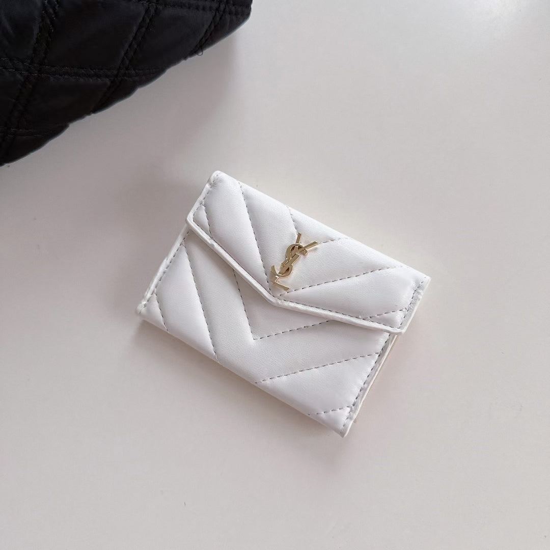 YSL Leather Wallet Card Holder-BELKCASE