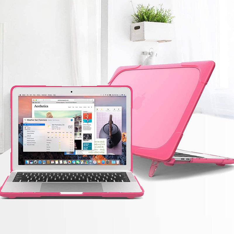 MacBook Case Heavy Duty  with Folding Stand - Rose Red
