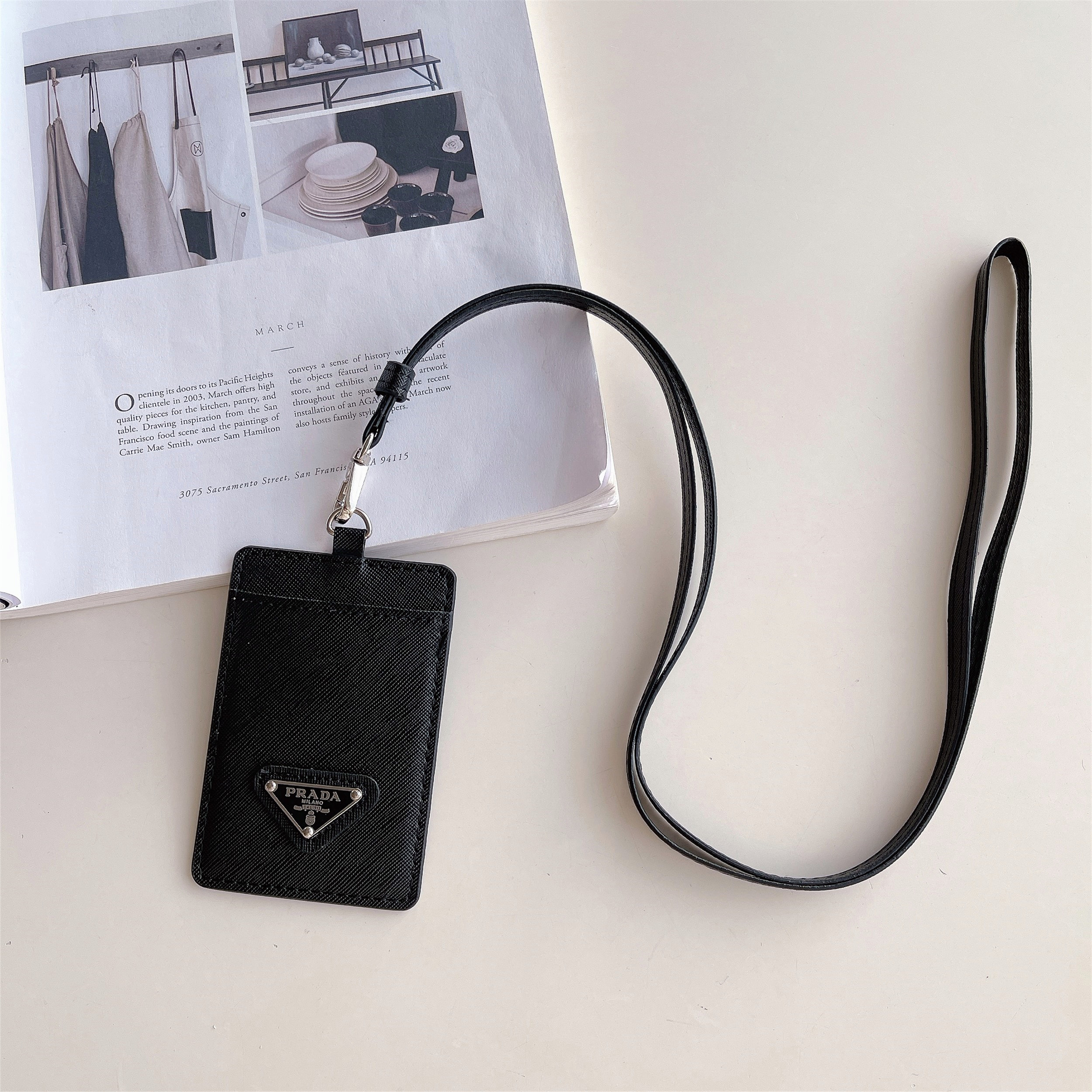 Leather Wallet Card Holder Necklace