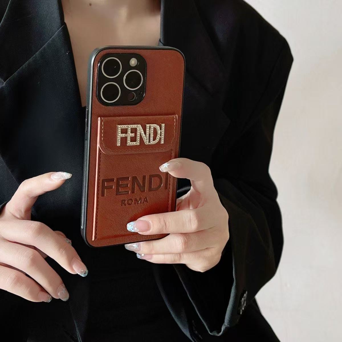 Fendi Leather iPhone Wallet Case