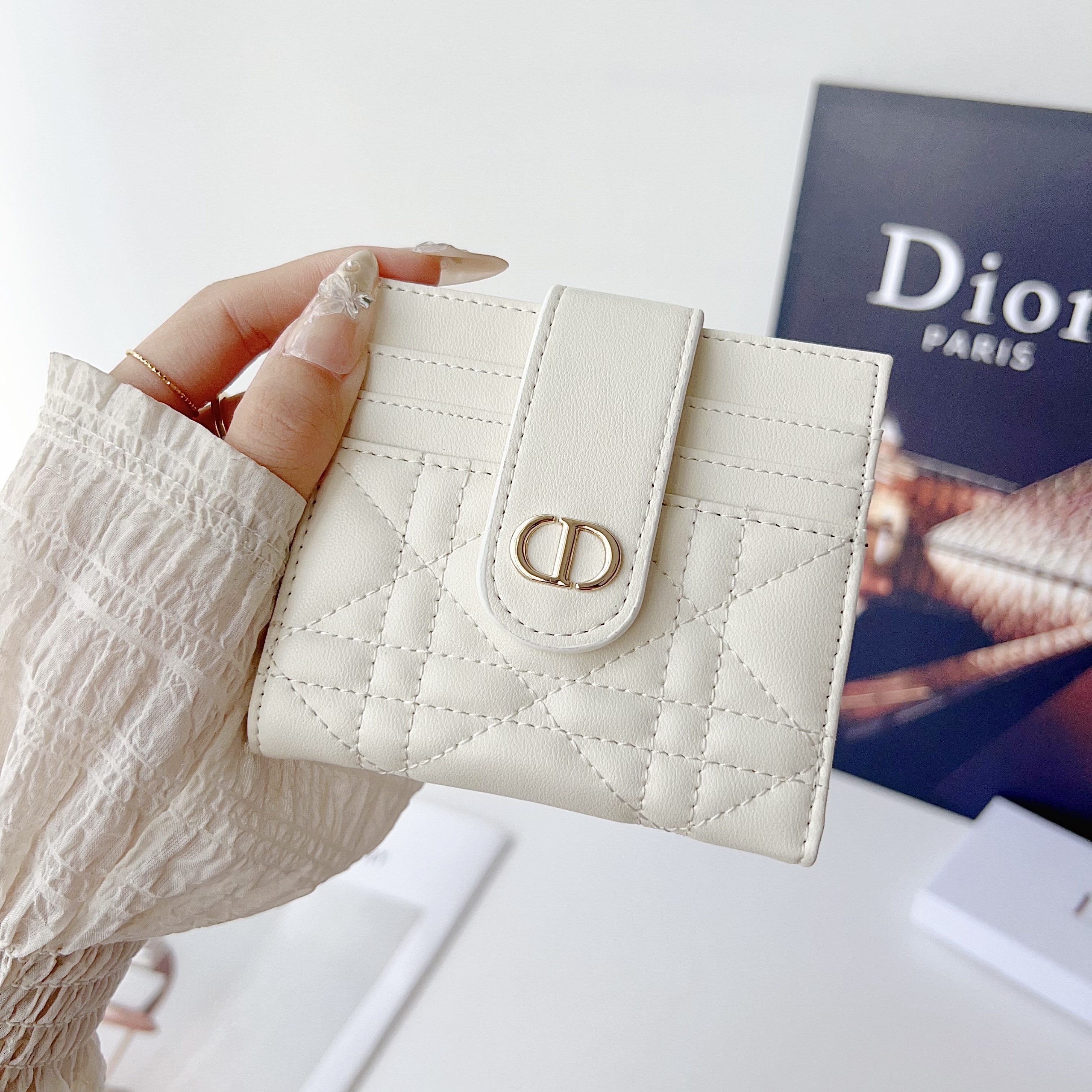 Dior Classic Luxury Leather Slender Wallet
