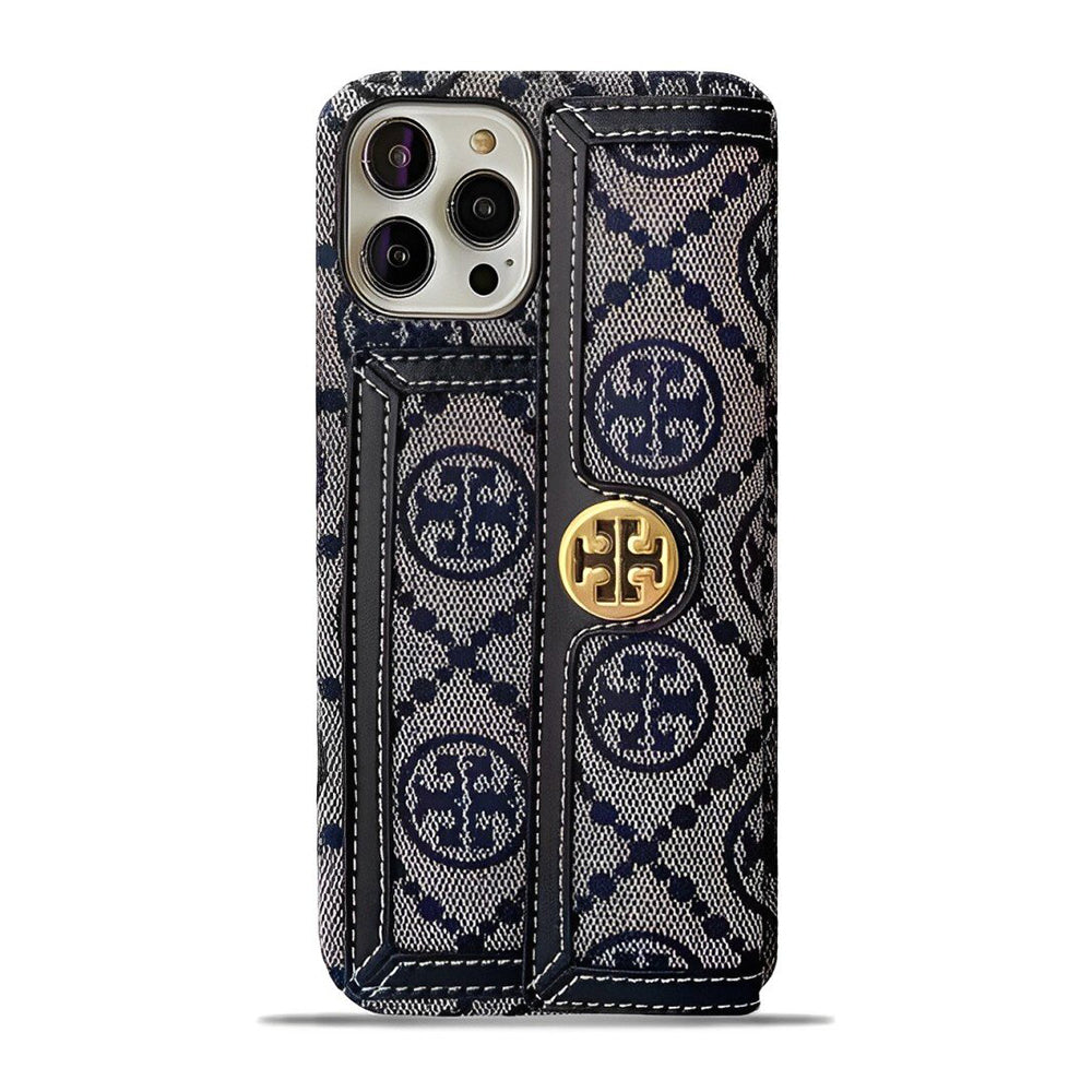 Retro Fabric iPhone Wallet Case With Crossbody Strap-BELKCASE