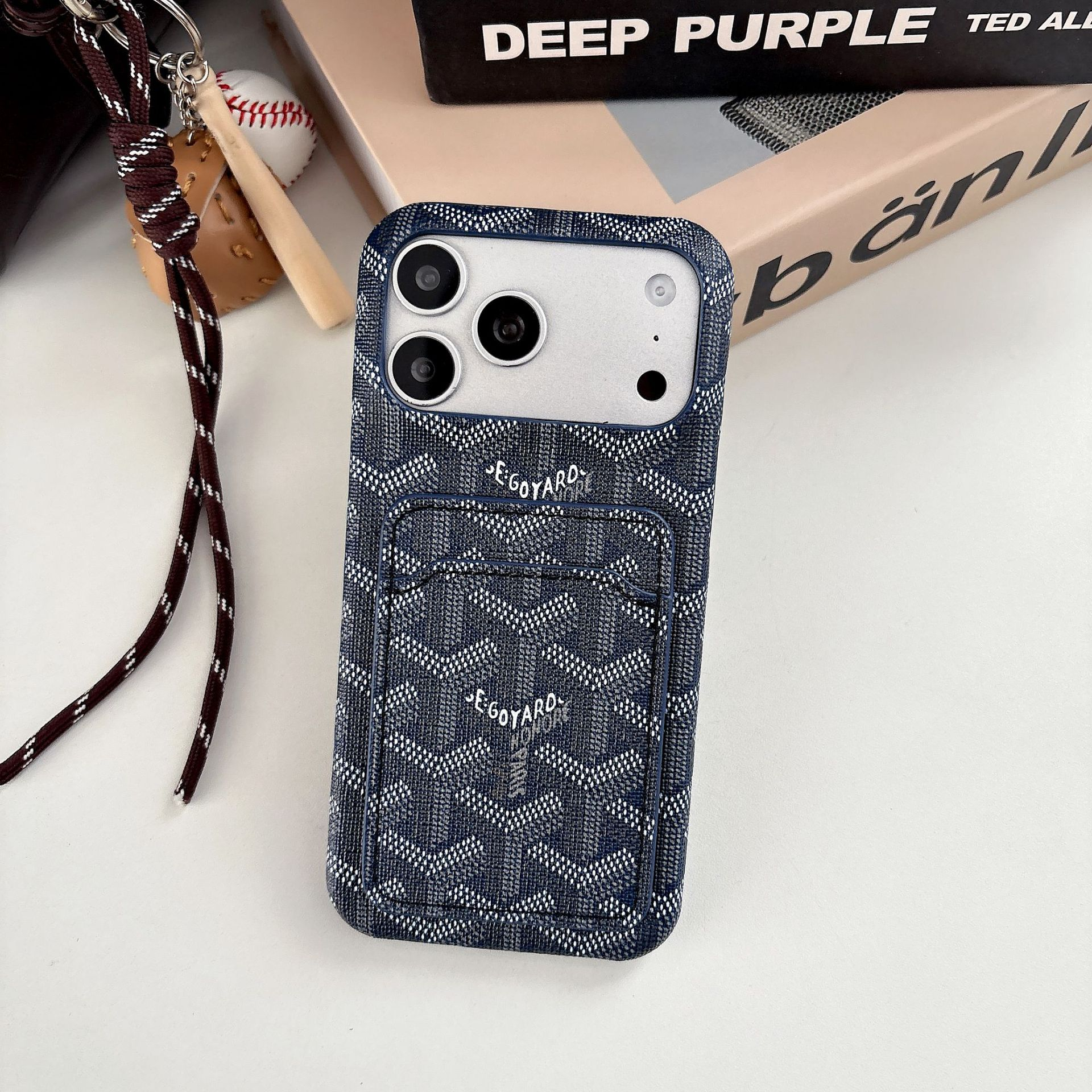 Goyard Leather iPhone Wallet Case