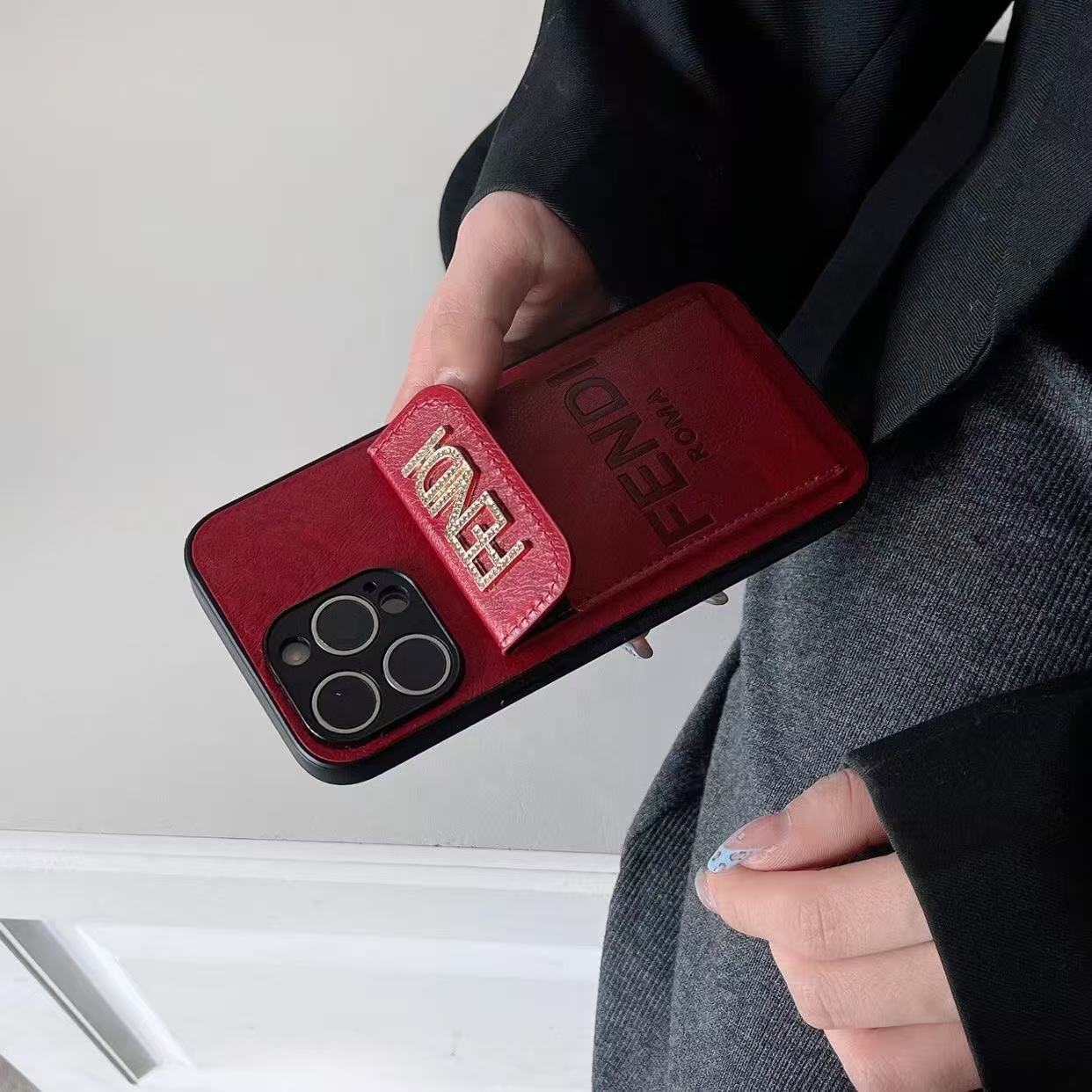 Fendi Leather iPhone Wallet Case