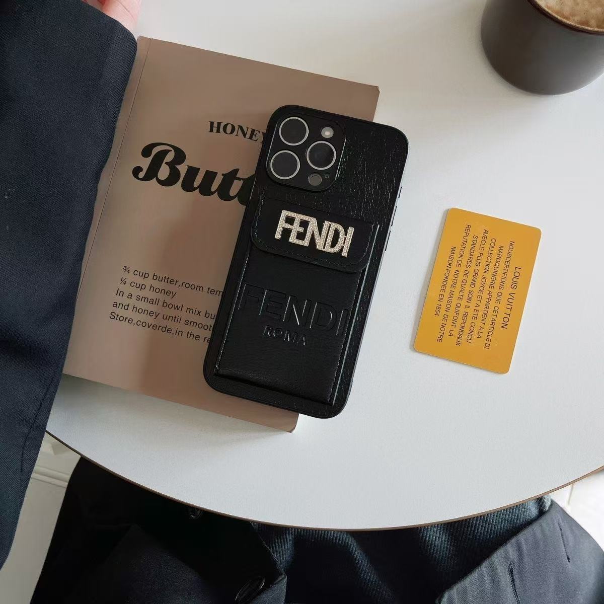Fendi Leather iPhone Wallet Case