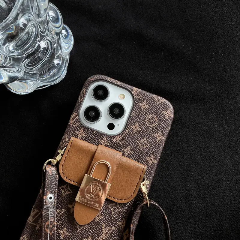 Louis Vuitton Monogram iPhone Wallet Case With Card Holder and Strap