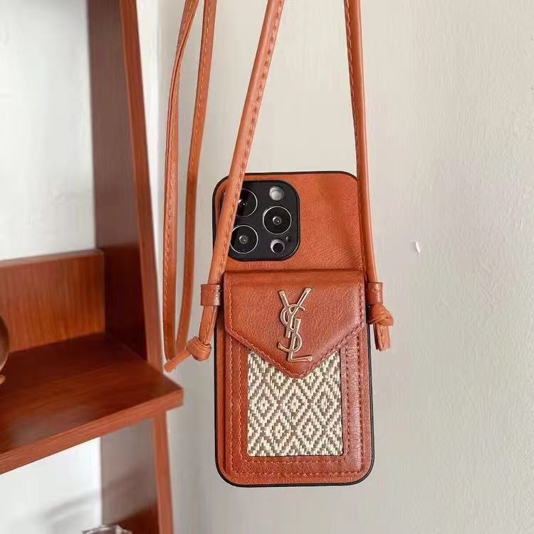 Leather iPhone Wallet Case With Crossbody Strap