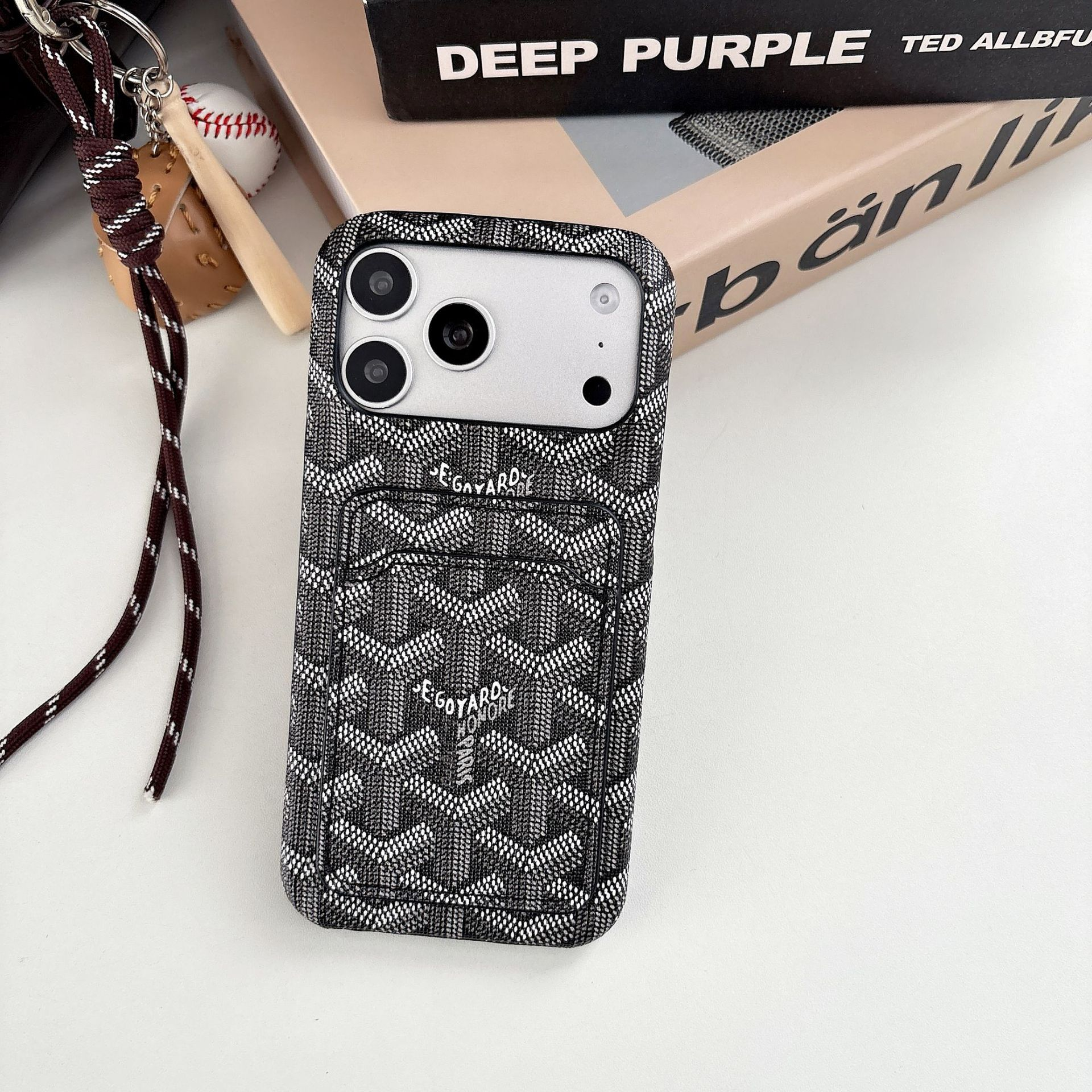 Goyard Leather iPhone Wallet Case