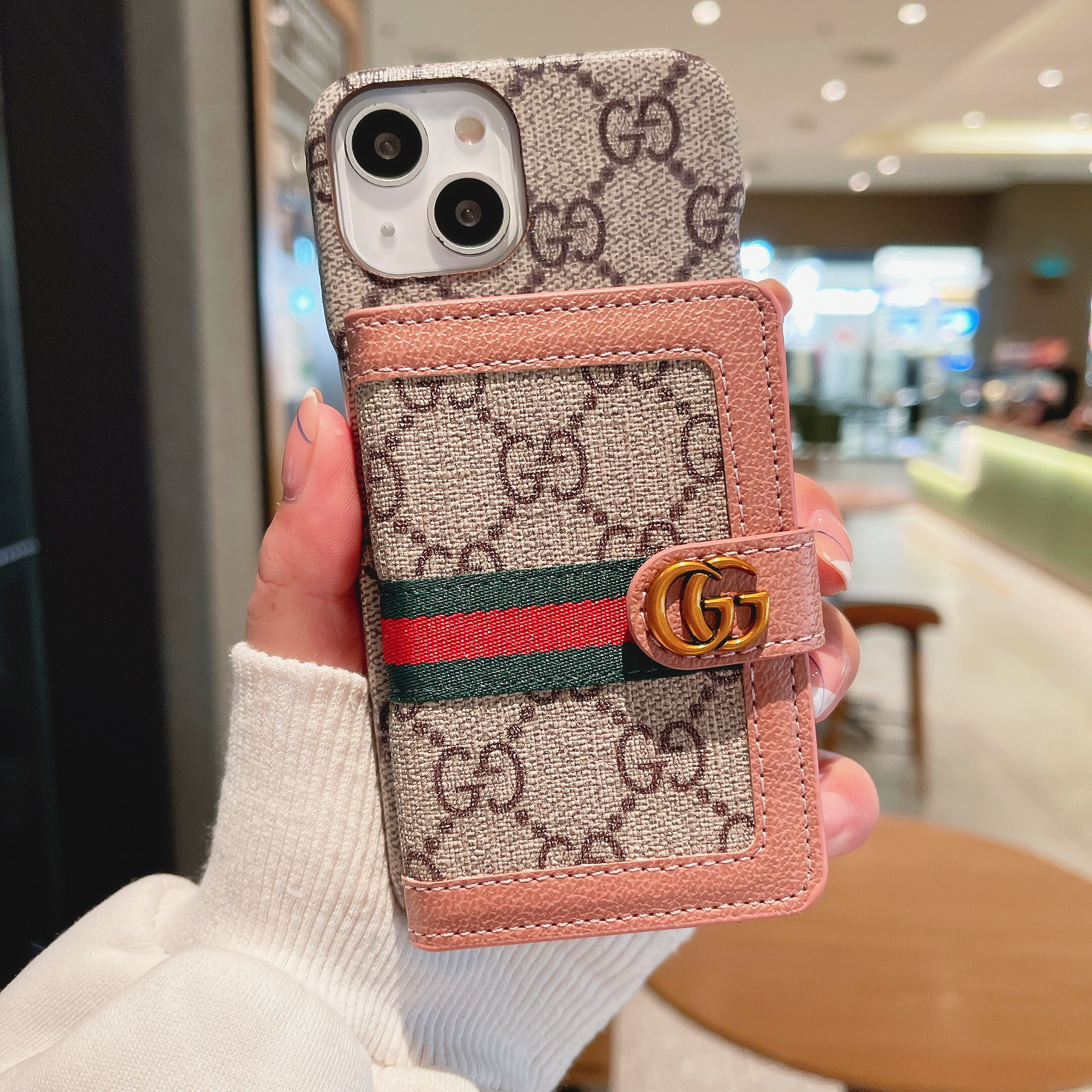 Gucci Leather iPhone Wallet Case