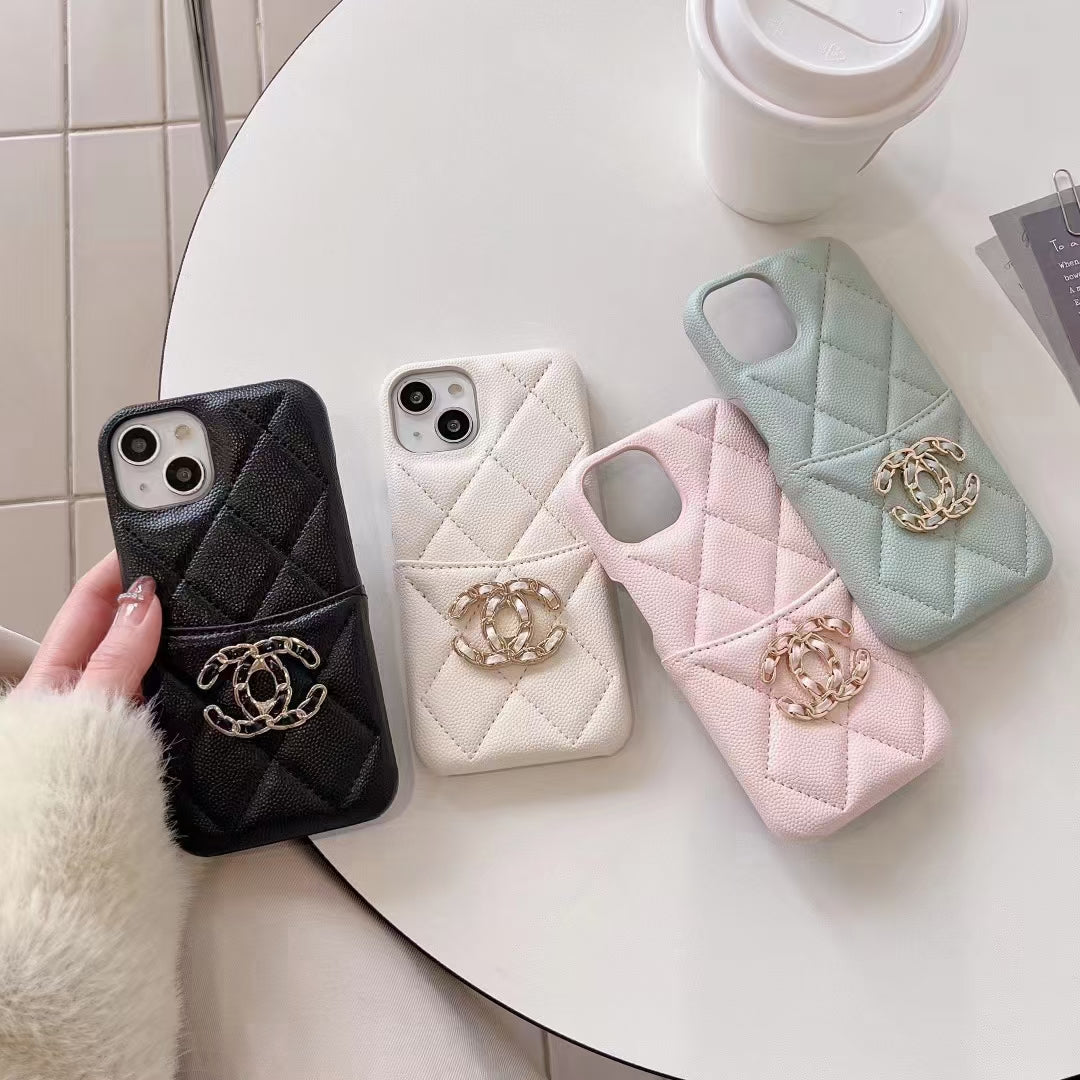 Chanel Leather luxury iPhone Wallet Case