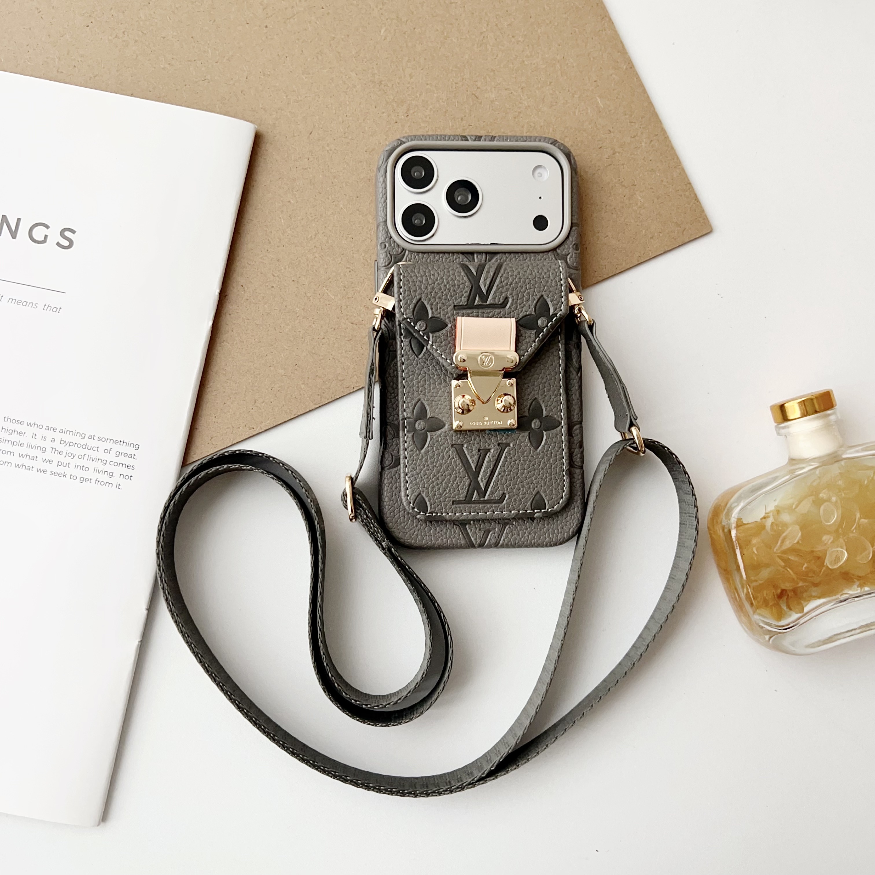 Gucci Leather iPhone Wallet Case With Crossbody Strap/Without Crossbody Strap