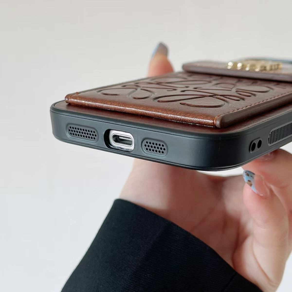 Fendi Leather iPhone Wallet Case