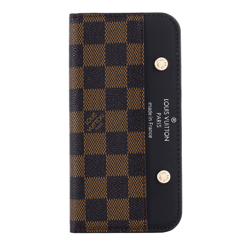 Louis Vuitton Monogram Leather iPhone Wallet Case Magnetic Flip Cover