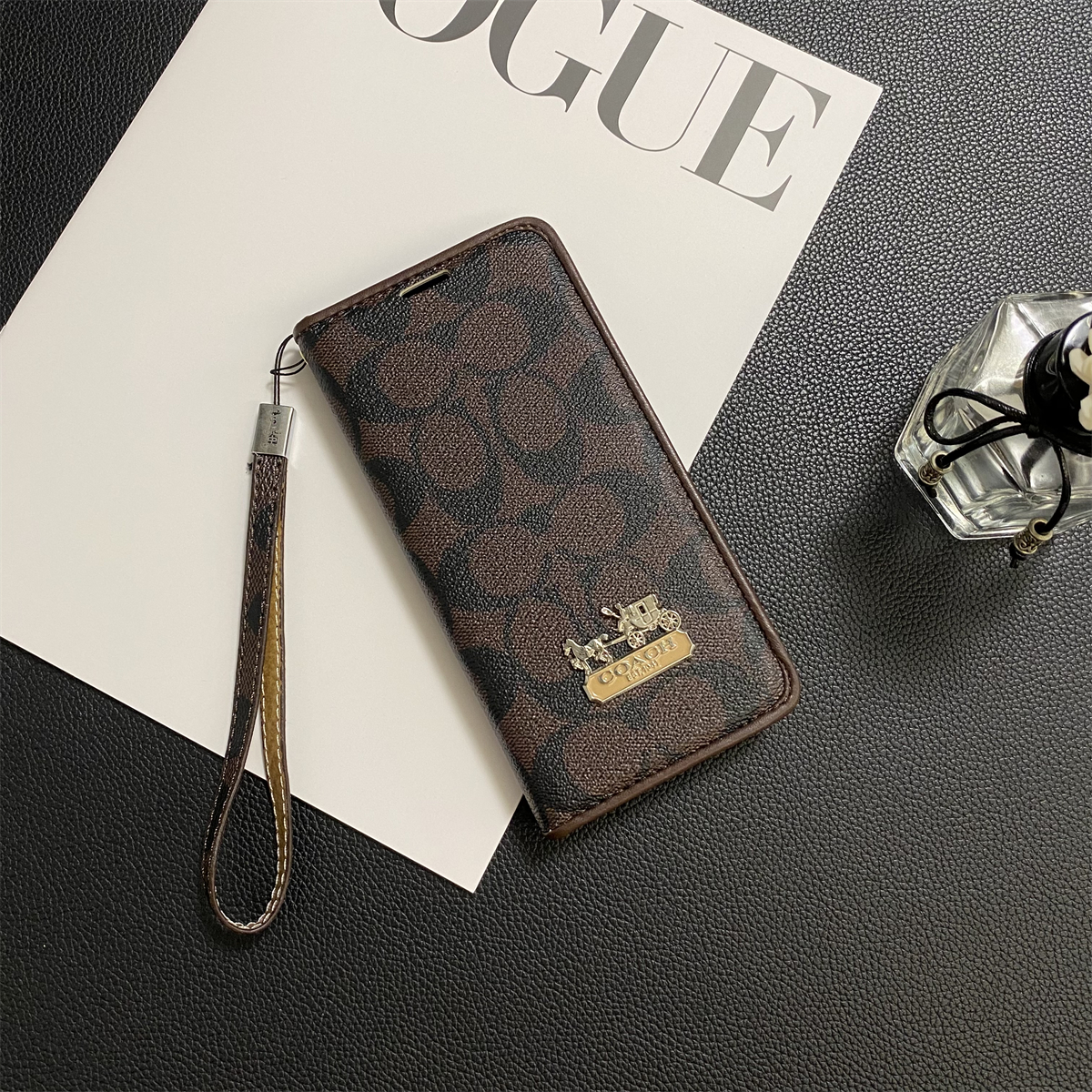 Monogram Leather iPhone Wallet Case
