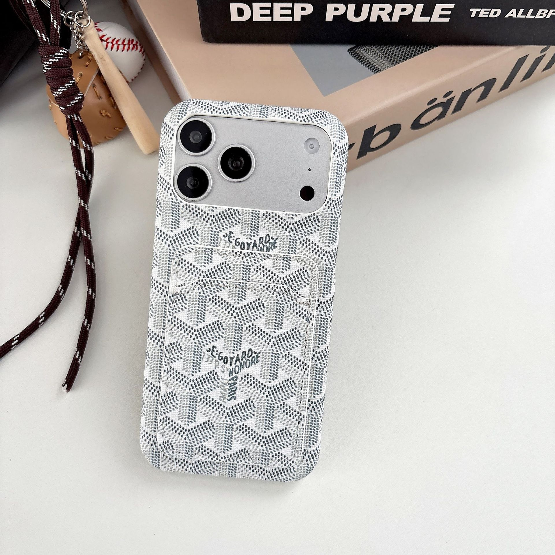 Goyard Leather iPhone Wallet Case