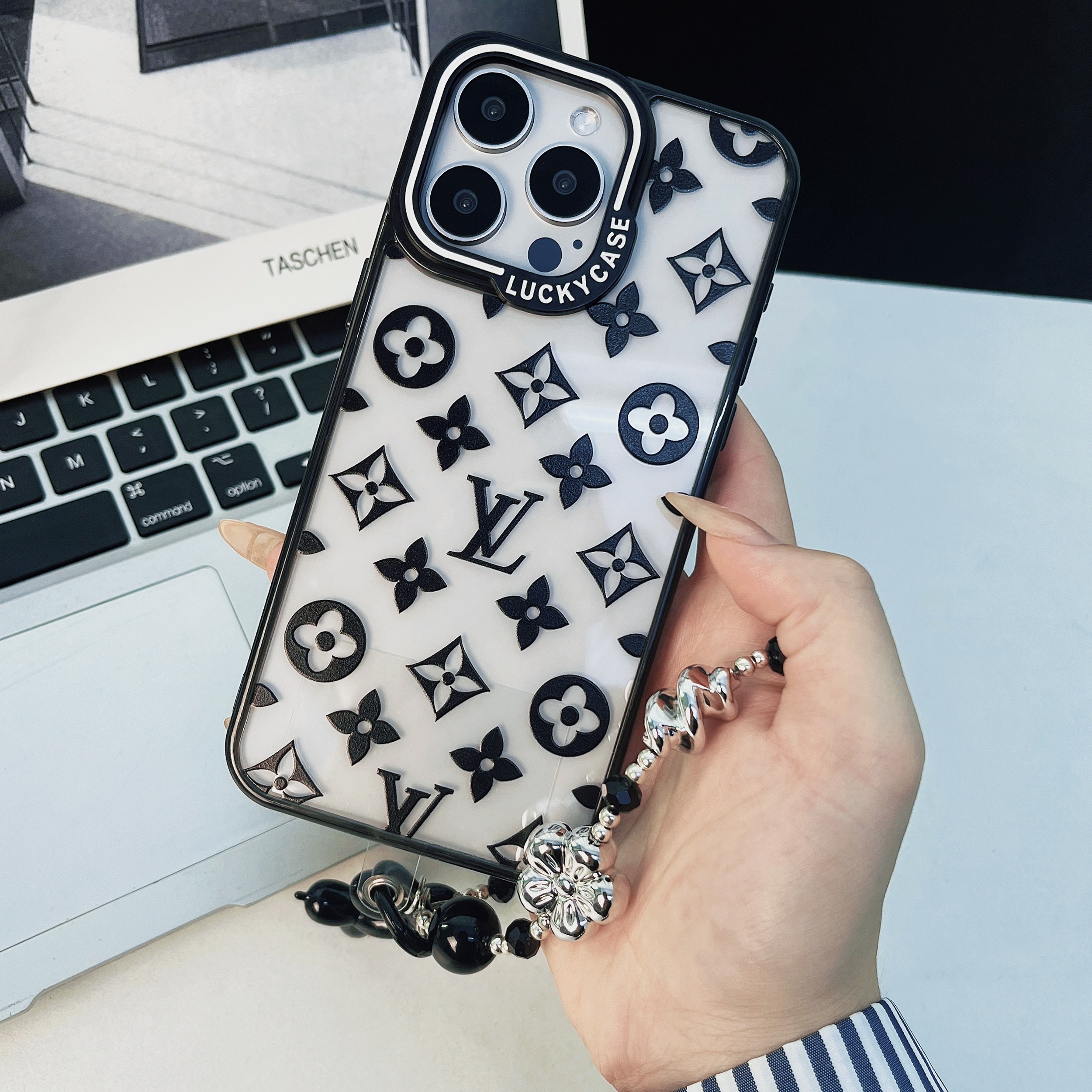 Louis Vuitton iPhone Case with Acrylic Chain