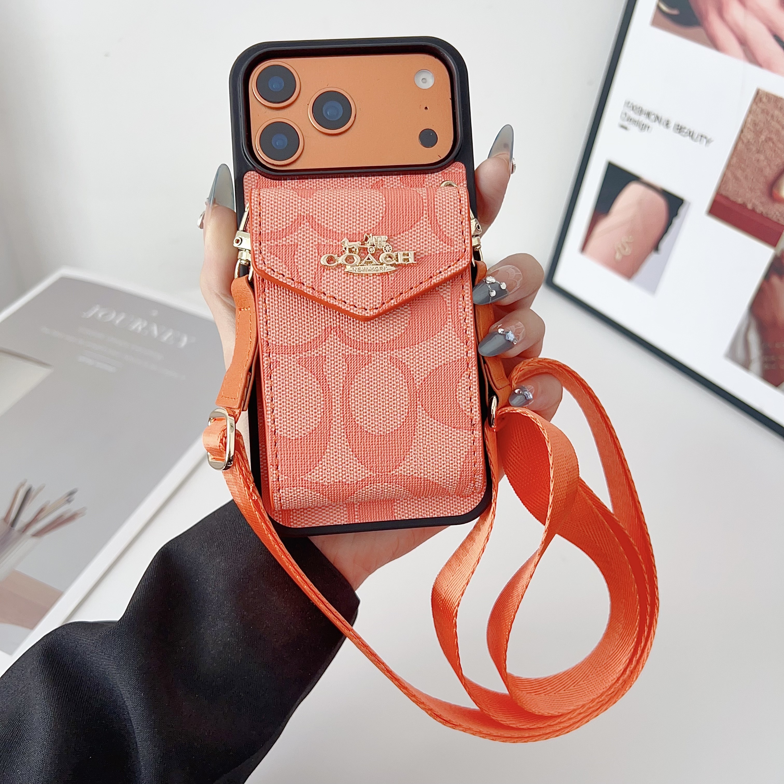 Coach Leather iPhone Wallet Case With Crossbody Strap