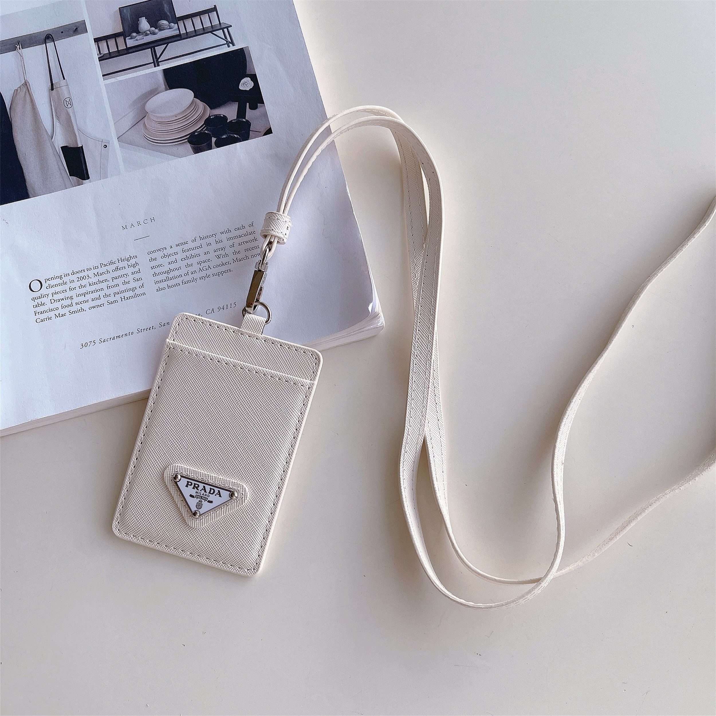 Leather Wallet Card Holder Necklace