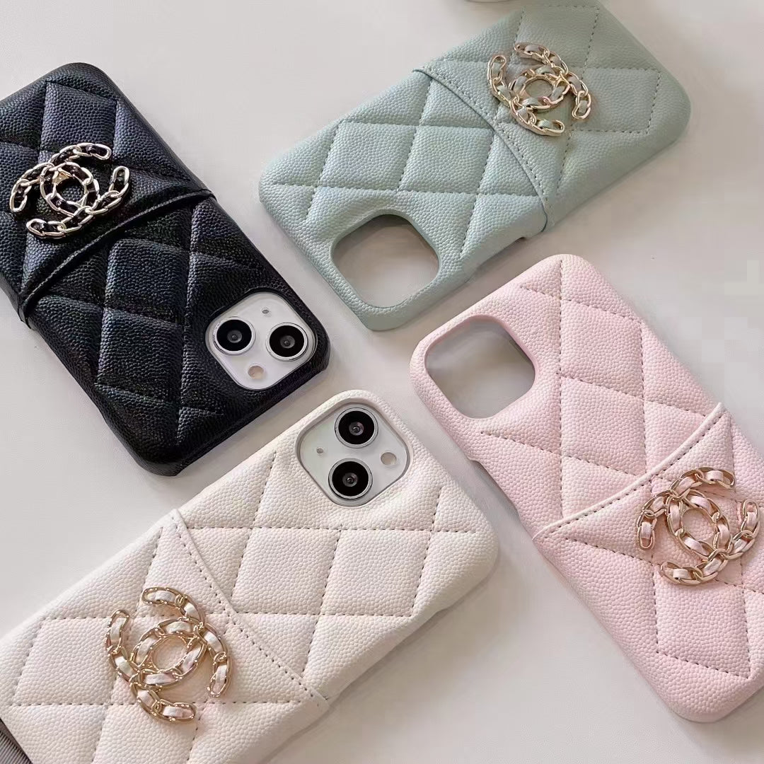Chanel Leather luxury iPhone Wallet Case
