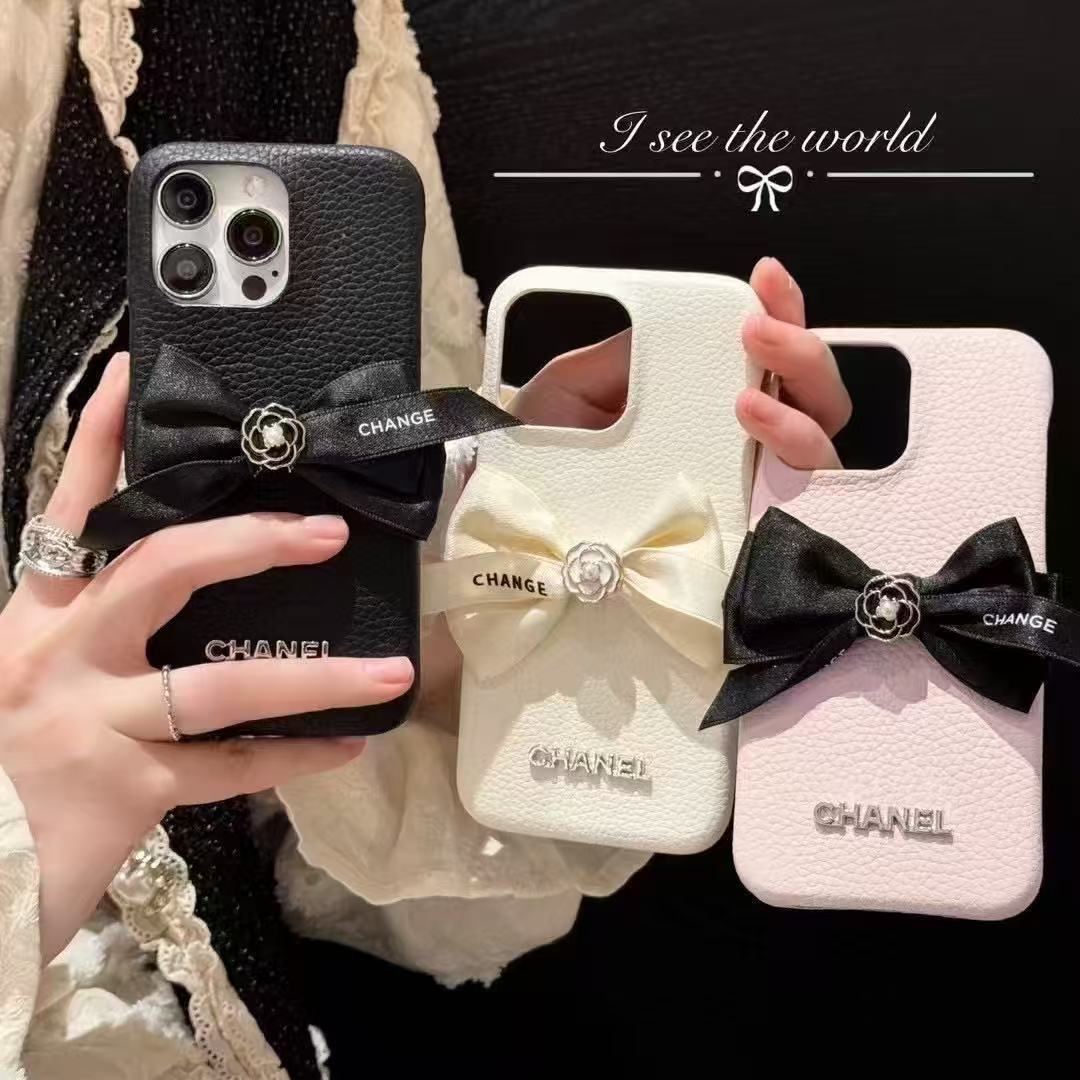 Camellia Bow Leather CC iPhone Case