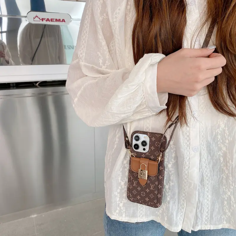 Louis Vuitton Monogram iPhone Wallet Case With Card Holder and Strap