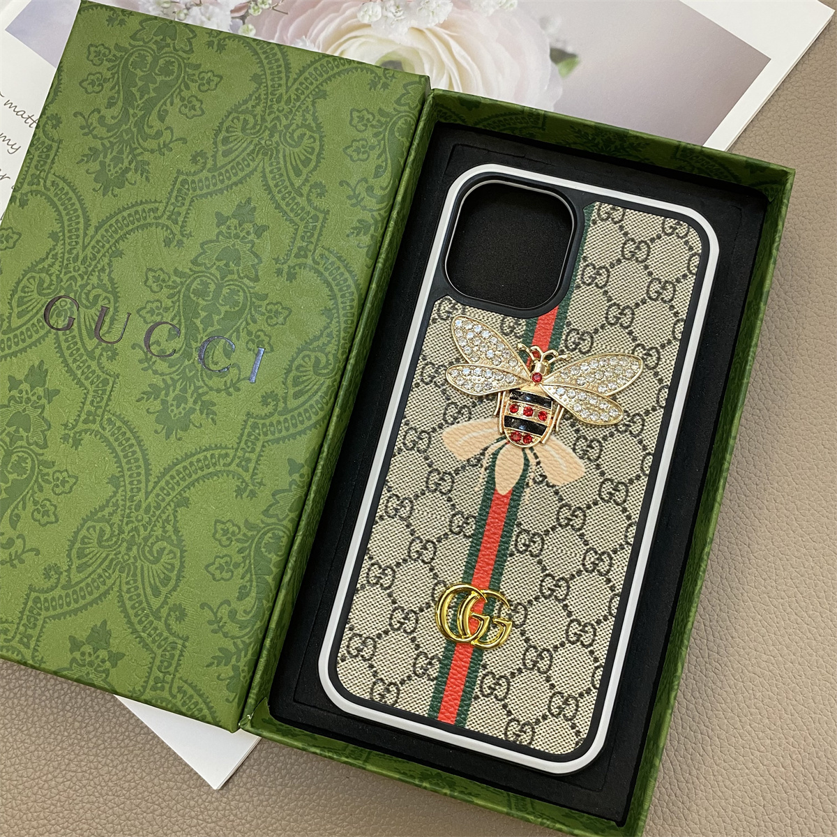 Gucci Leather iPhone Case