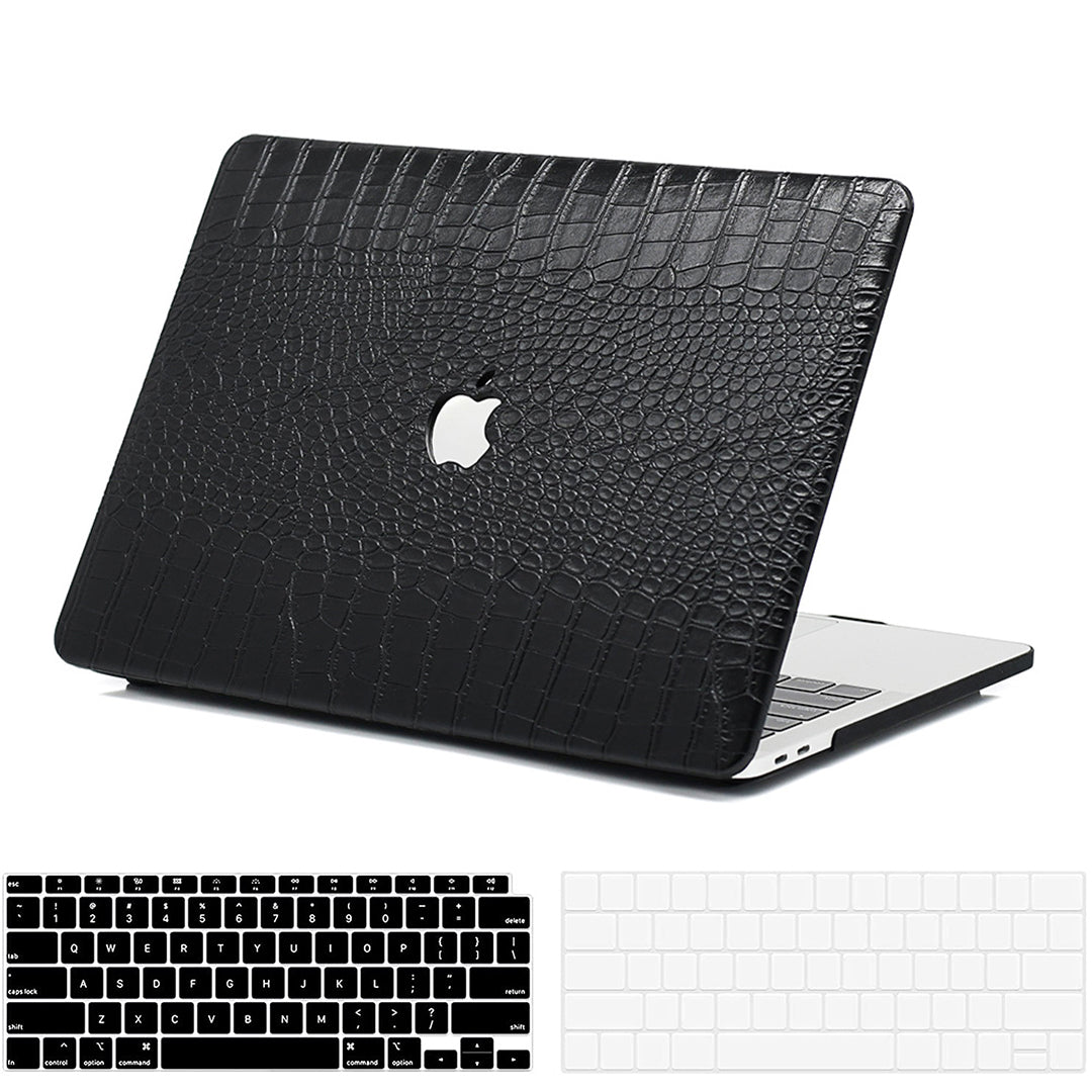 Faux Big Crocodile Black MacBook Case-BELKCASE