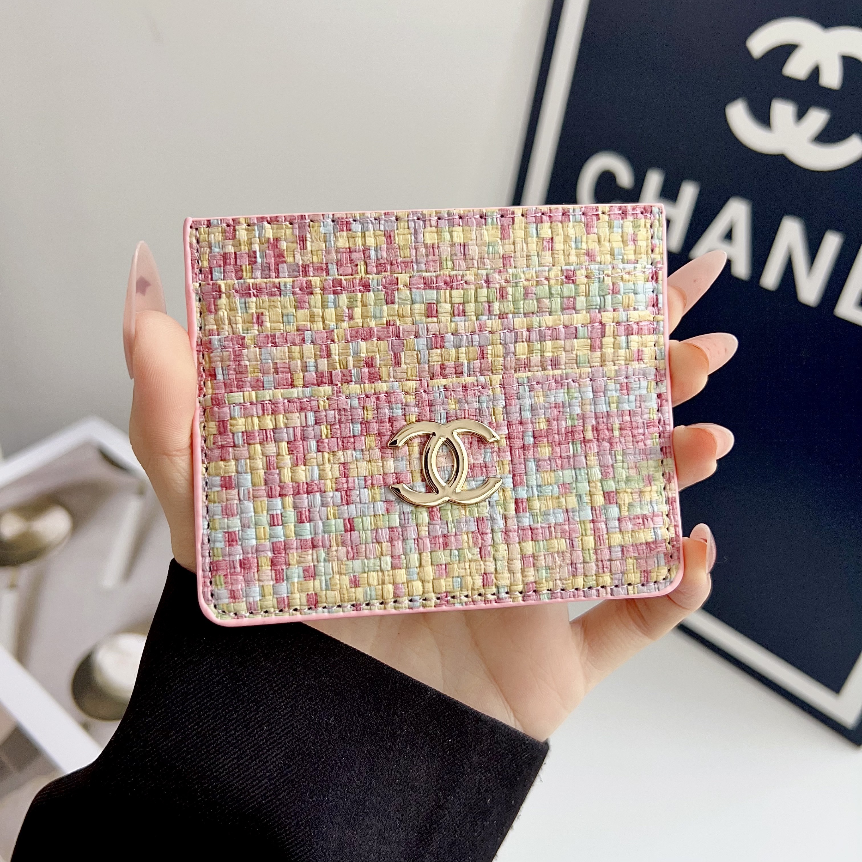 Chanel Braided Wallet Card Holder