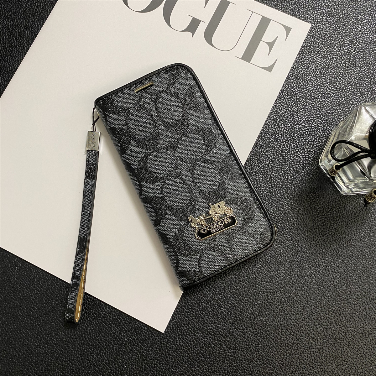 Monogram Leather iPhone Wallet Case