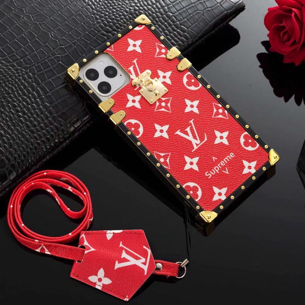 Louis Vuitton Monogram Leather Square iPhone Case with Bracelet