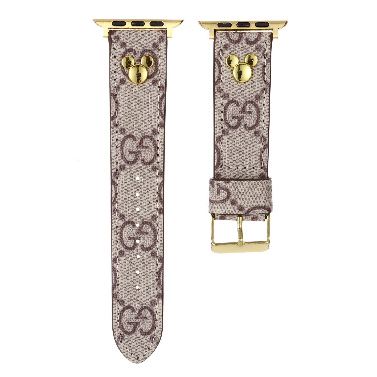 Gucci Luxury Leather Rivet Apple Watch Band