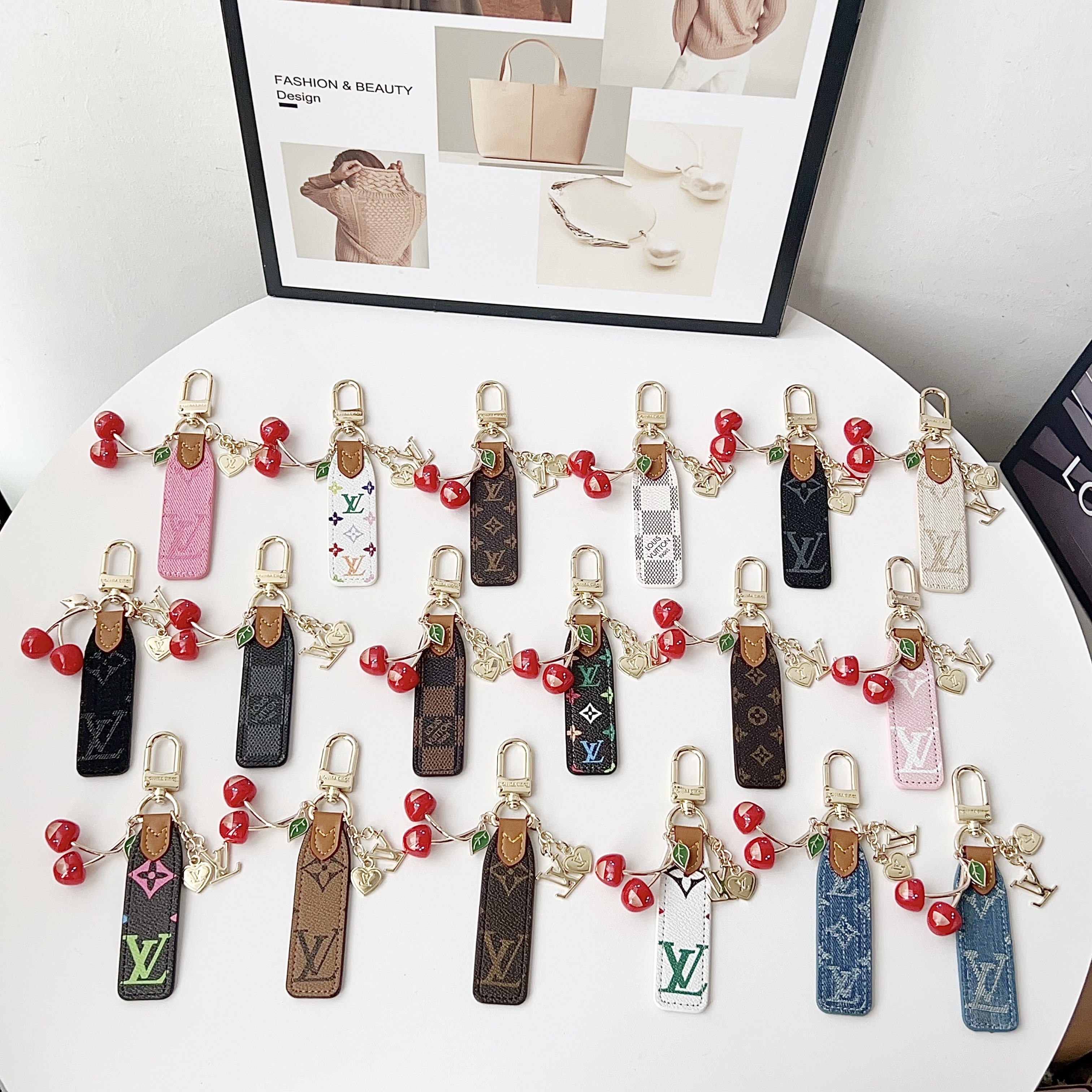 Louis Vuitton Luxury Cherry Pendant Keychain