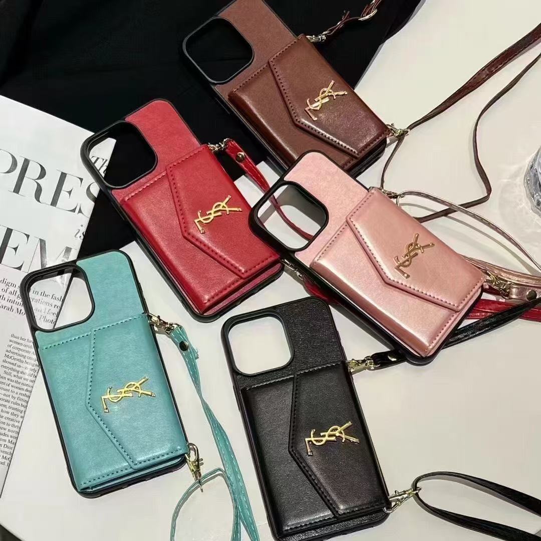 Leather iPhone Wallet Case With Crossbody Strap