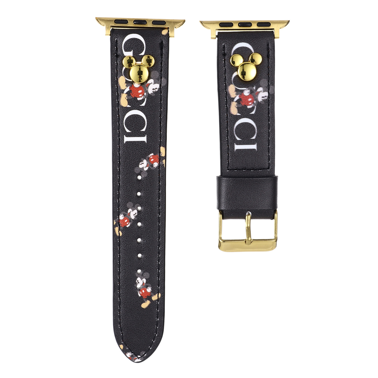 Gucci Luxury Leather Rivet Apple Watch Band