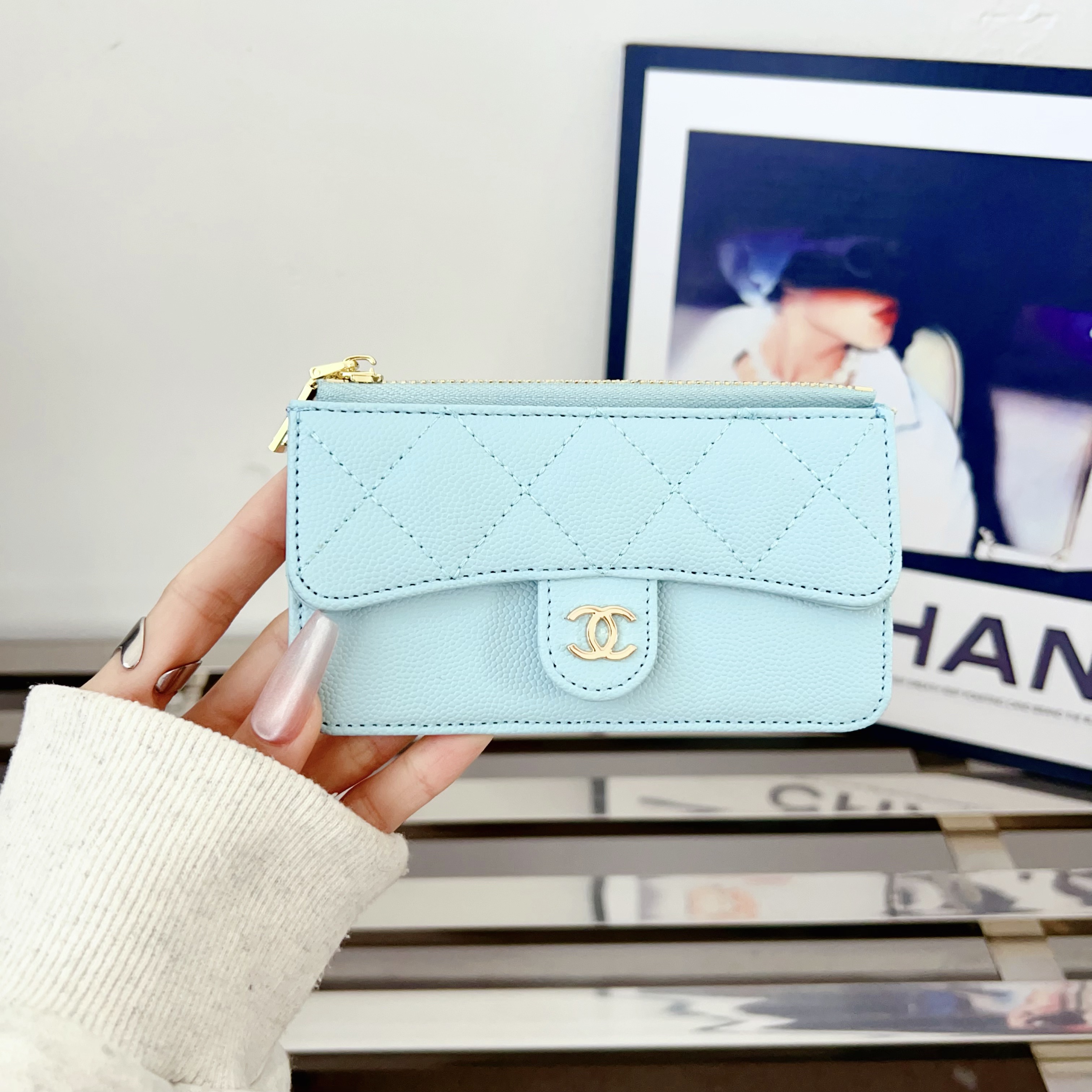Luxury Leather  Zipper Wallet Card Holder & Coin Purse